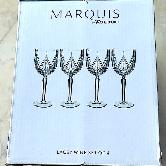 WATERFORD LACEY WINE CRYSTAL GOBLETS SET OF 4 - Picture 8 of 8